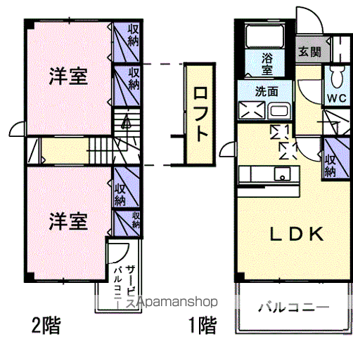 サンワードⅠ(2LDK/1階)の間取り写真