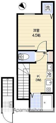 三茶レジデンス(1K/2階)の間取り写真