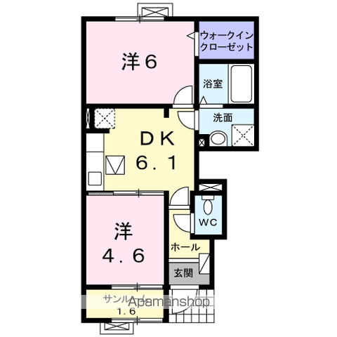ヴィラ・清瀧 A棟(2DK/1階)の間取り写真