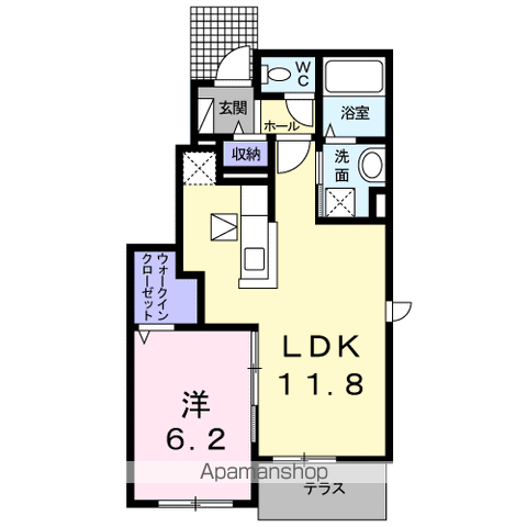 VENT・VERT Ⅰ(1LDK/1階)の間取り写真