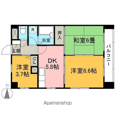 サンボウ仏子(3DK/6階)の間取り写真