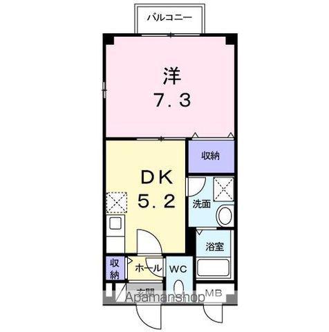 シャンドフルールⅡ(1DK/1階)の間取り写真
