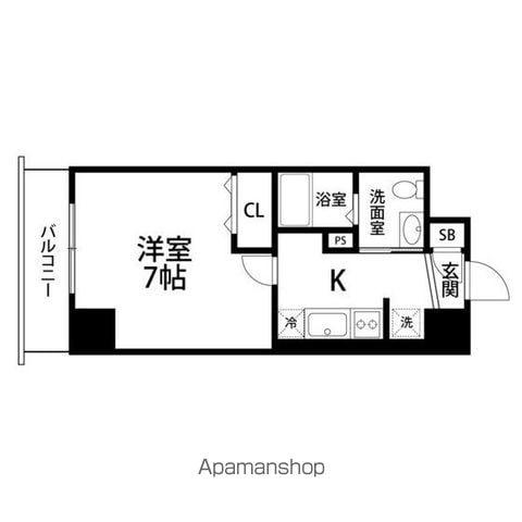 グランディール卸町(1K/5階)の間取り写真