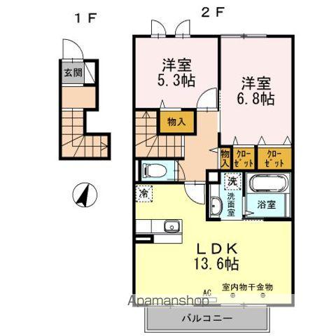 EST VILLAGE(2LDK/2階)の間取り写真