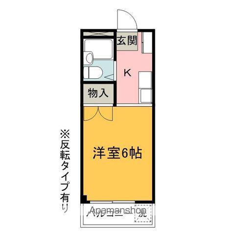 ウエストハイム(1K/3階)の間取り写真