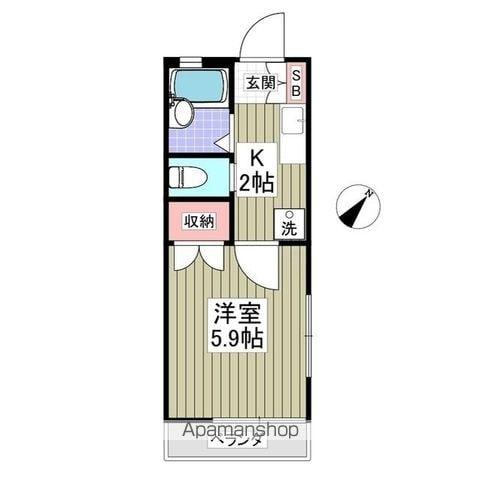 鈴木ハイム(1K/1階)の間取り写真