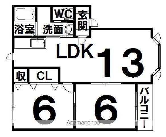 プリオール曙(2LDK/2階)の間取り写真