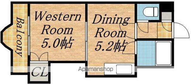 エンドレスリバーサイド(1DK/7階)の間取り写真