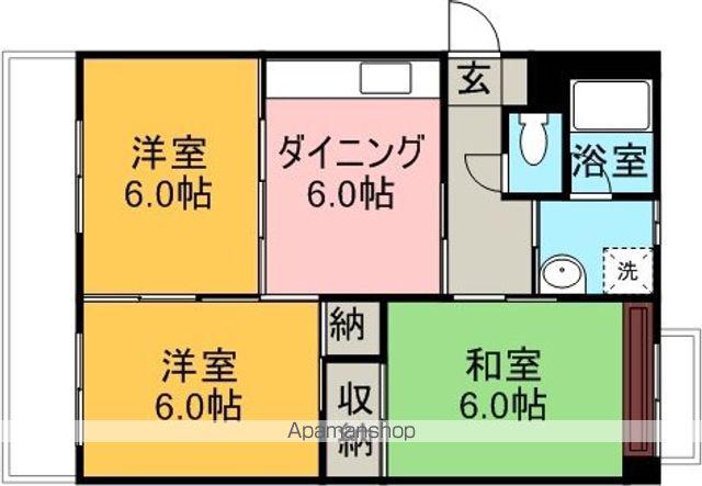 ゼフィール大清水(3DK/1階)の間取り写真
