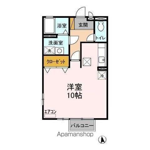 グランディア(ワンルーム/1階)の間取り写真