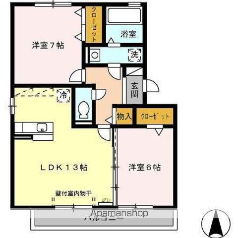 グラン・シャリオ(2LDK/2階)の間取り写真