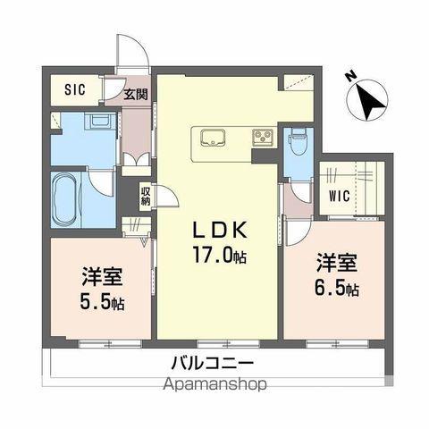 SHAMAISON グランフィリア(2LDK/1階)の間取り写真