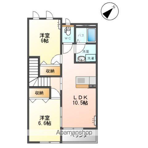 プランドールウエスト(2LDK/2階)の間取り写真