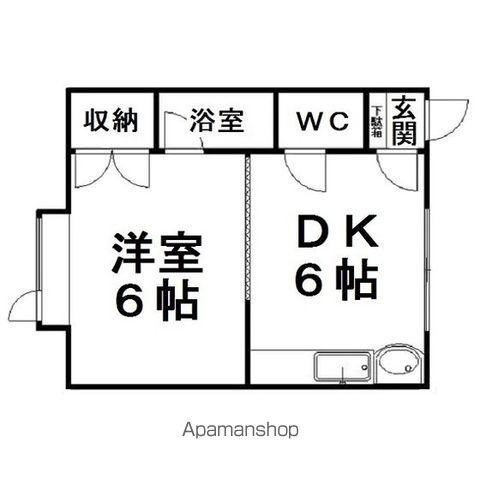 ホークハイツ(1DK/2階)の間取り写真