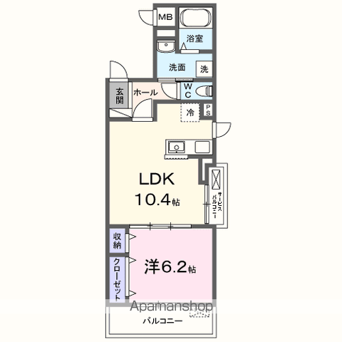 エタン・ロッシ(1LDK/2階)の間取り写真