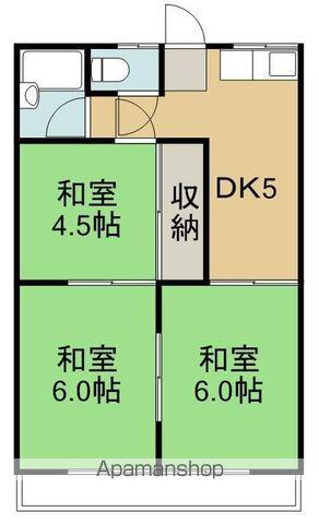 高橋荘(3DK/2階)の間取り写真