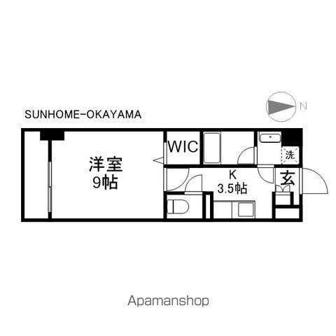 CREGRAD(1K/3階)の間取り写真