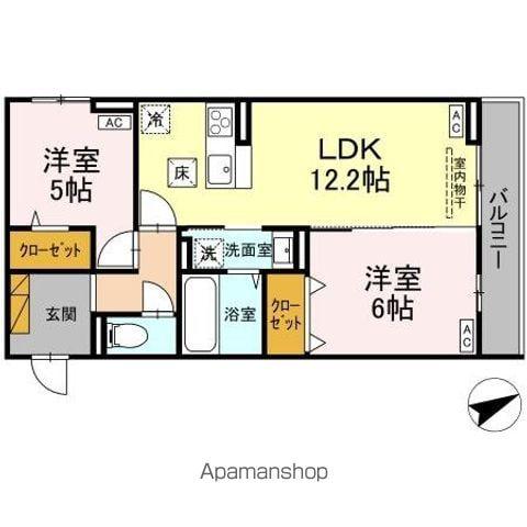 ECLAT(2LDK/1階)の間取り写真