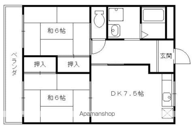 サンフラワー(2DK/2階)の間取り写真
