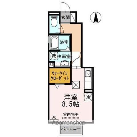 メルベイユ(ワンルーム/1階)の間取り写真