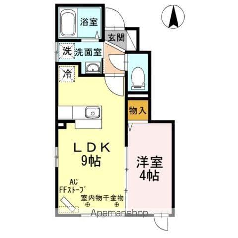 クワトロ(1LDK/1階)の間取り写真