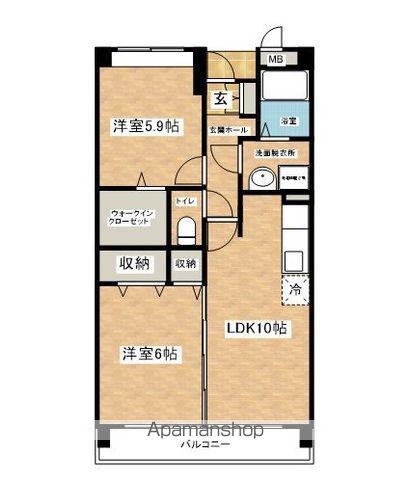 BETTER R 能代(2LDK/3階)の間取り写真