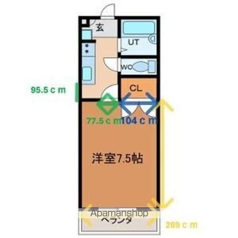 ル・ポン新瑞(1K/4階)の間取り写真