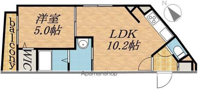 AZUL Ⅳ(1LDK/2階)の間取り写真