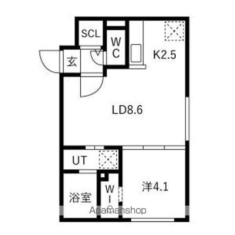 PATIO菊水(1LDK/4階)の間取り写真