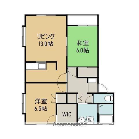 スクエアA(2LDK/2階)の間取り写真