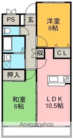 KSガーデン住吉2(2LDK/3階)の間取り写真
