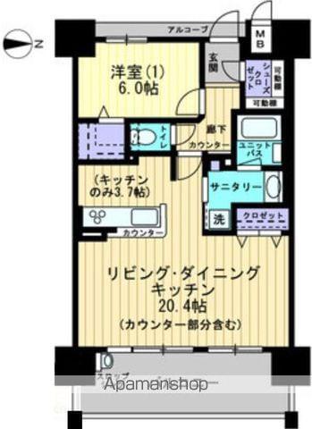 アルファステイツ問屋町Ⅱ(1LDK/12階)の間取り写真
