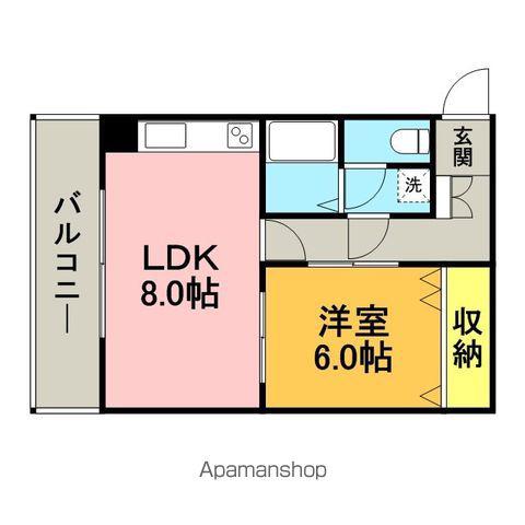 トーカンキャステール日ノ出町(1LDK/2階)の間取り写真
