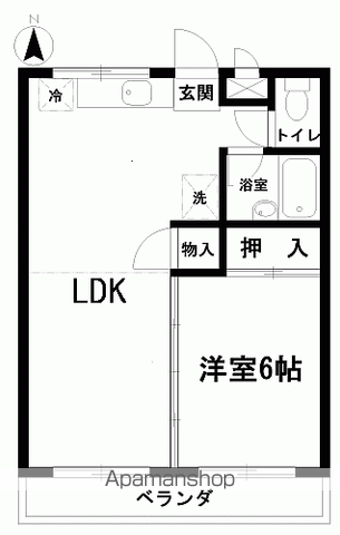 ラビットハウスヨシダ(1LDK/2階)の間取り写真