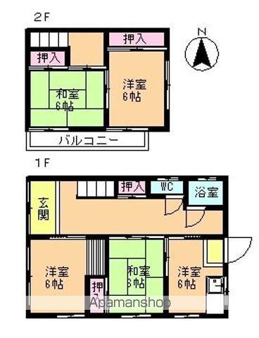 東海道本線 荒尾駅(岐阜) 徒歩12分 2階建 築63年(4DK)の間取り写真