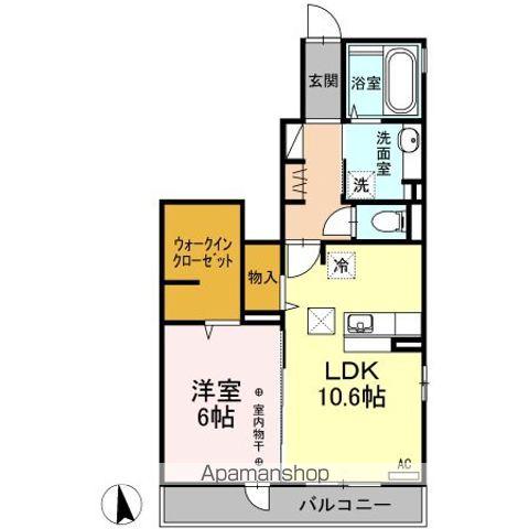 ルイティア Ⅶ(1LDK/1階)の間取り写真