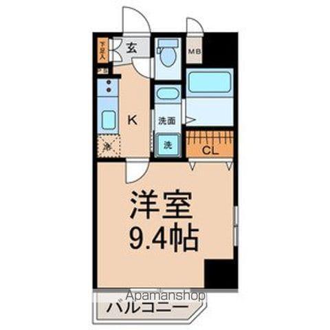 AXIS MEISEI(1K/3階)の間取り写真