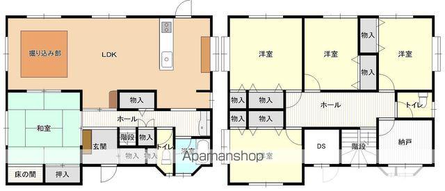 山陽本線 徳山駅 徒歩28分 2階建 築43年(5SLDK)の間取り写真
