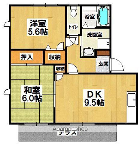 シェーンヴィラK&MⅠ(2DK/1階)の間取り写真