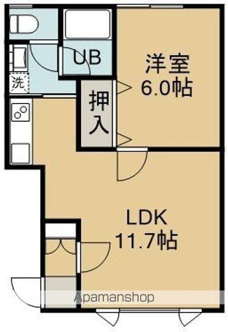 レジデンスカメリアB(1LDK/2階)の間取り写真