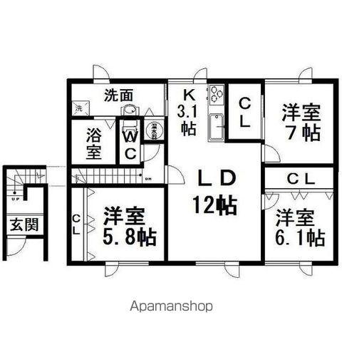 ルシエルⅠ(3LDK/2階)の間取り写真