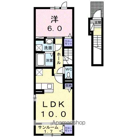 ラッフィナートⅣ(1LDK/2階)の間取り写真