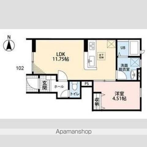 リーブルファイン大衾1号棟(1LDK/1階)の間取り写真