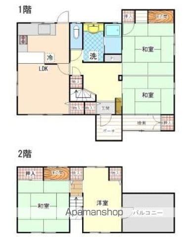 愛媛県四国中央市 2階建 築45年(4LDK)の間取り写真