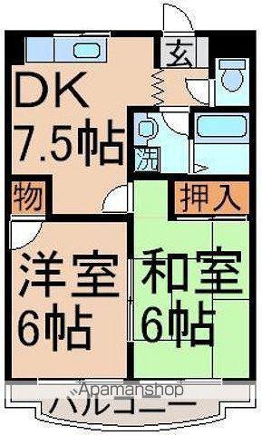 SOCIA YAMANE(2DK/3階)の間取り写真