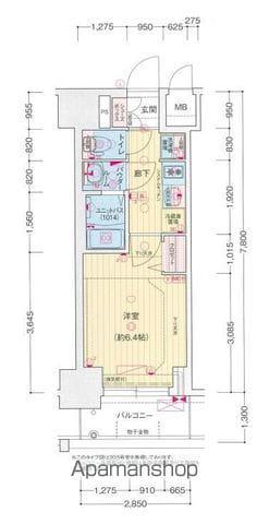 プレサンス広小路通今池(1K/8階)の間取り写真