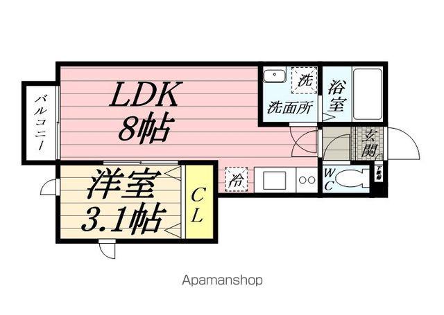 VIVID 長町南(1LDK/1階)の間取り写真