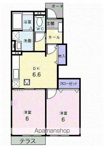 グレースなごみA(2DK/1階)の間取り写真