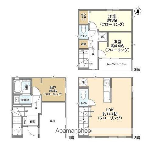 東京地下鉄千代田線 西日暮里駅 徒歩7分 3階建 築4年(2SLDK)の間取り写真