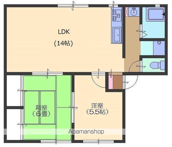 すみたハイツ(2LDK/1階)の間取り写真